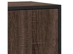 Aparador madera ingeniería y metal marrón roble 68x35x76 cm