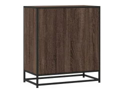 Aparador madera ingeniería y metal marrón roble 68x35x76 cm