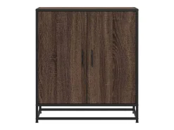 Aparador madera ingeniería y metal marrón roble 68x35x76 cm