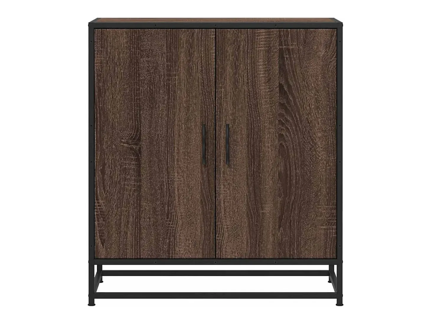 Aparador madera ingeniería y metal marrón roble 68x35x76 cm