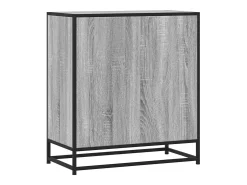 Aparador madera ingeniería y metal gris Sonoma 68x35x76 cm
