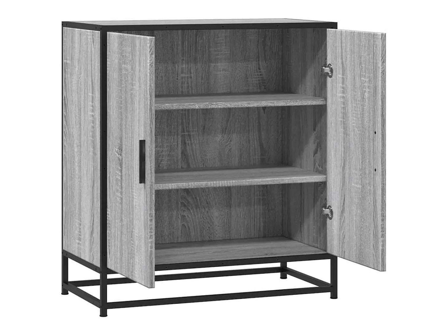 Aparador madera ingeniería y metal gris Sonoma 68x35x76 cm