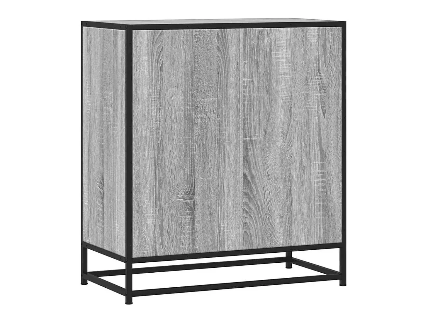 Aparador madera ingeniería y metal gris Sonoma 68x35x76 cm