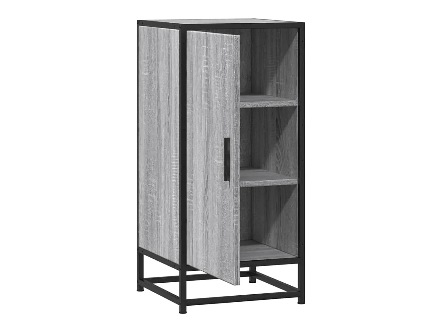 Aparador madera ingeniería y metal gris Sonoma 35,5x35x76 cm