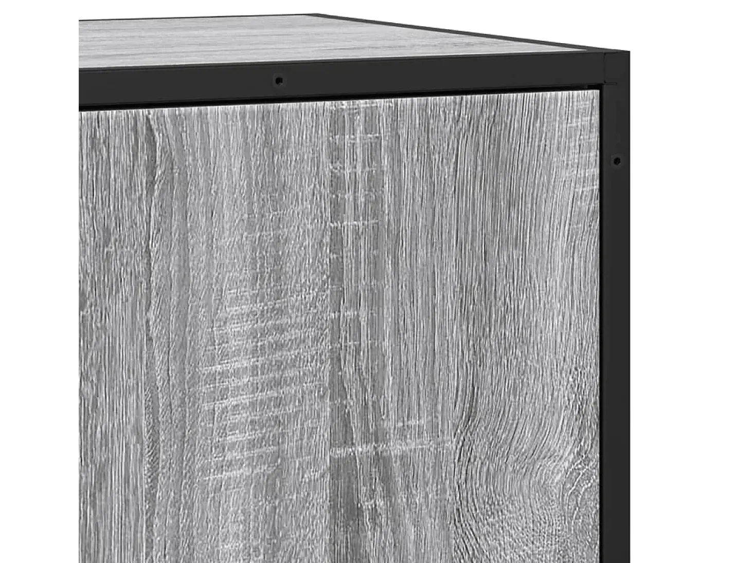 Aparador madera ingeniería y metal gris Sonoma 35,5x35x76 cm