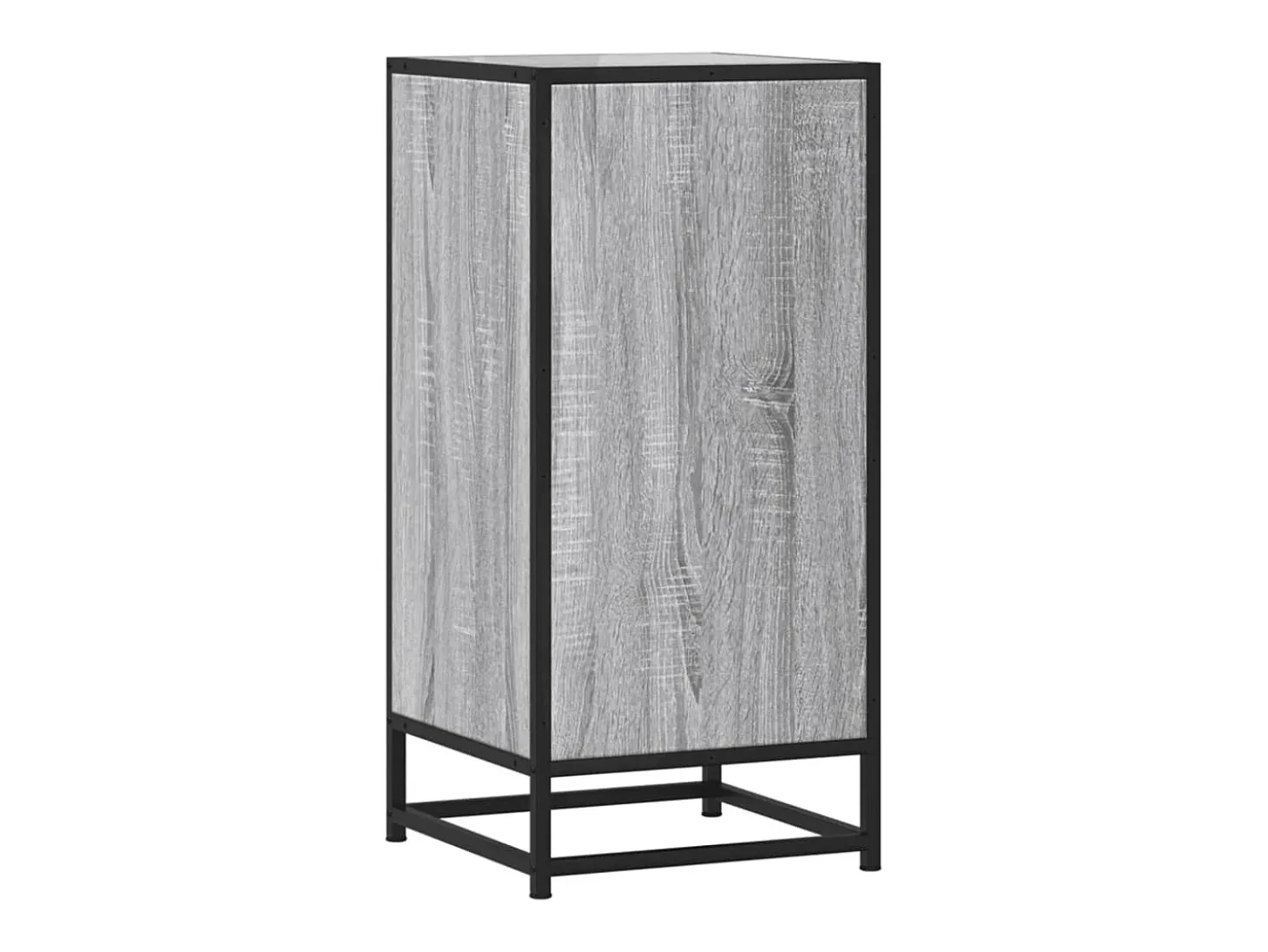 Aparador madera ingeniería y metal gris Sonoma 35,5x35x76 cm