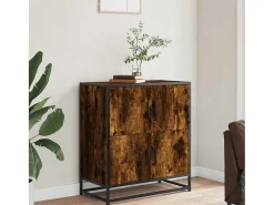 Aparador madera ingeniería roble ahumado 68x35x76 cm