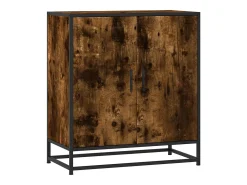 Aparador madera ingeniería y metal roble ahumado 68x35x76 cm