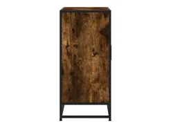 Aparador madera ingeniería y metal roble ahumado 68x35x76 cm