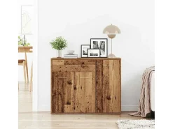 Aparador madera ingeniería madera envejecida 88x30x70 cm