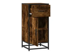Aparador madera ingeniería y metal roble ahumado 35,5x35x76 cm
