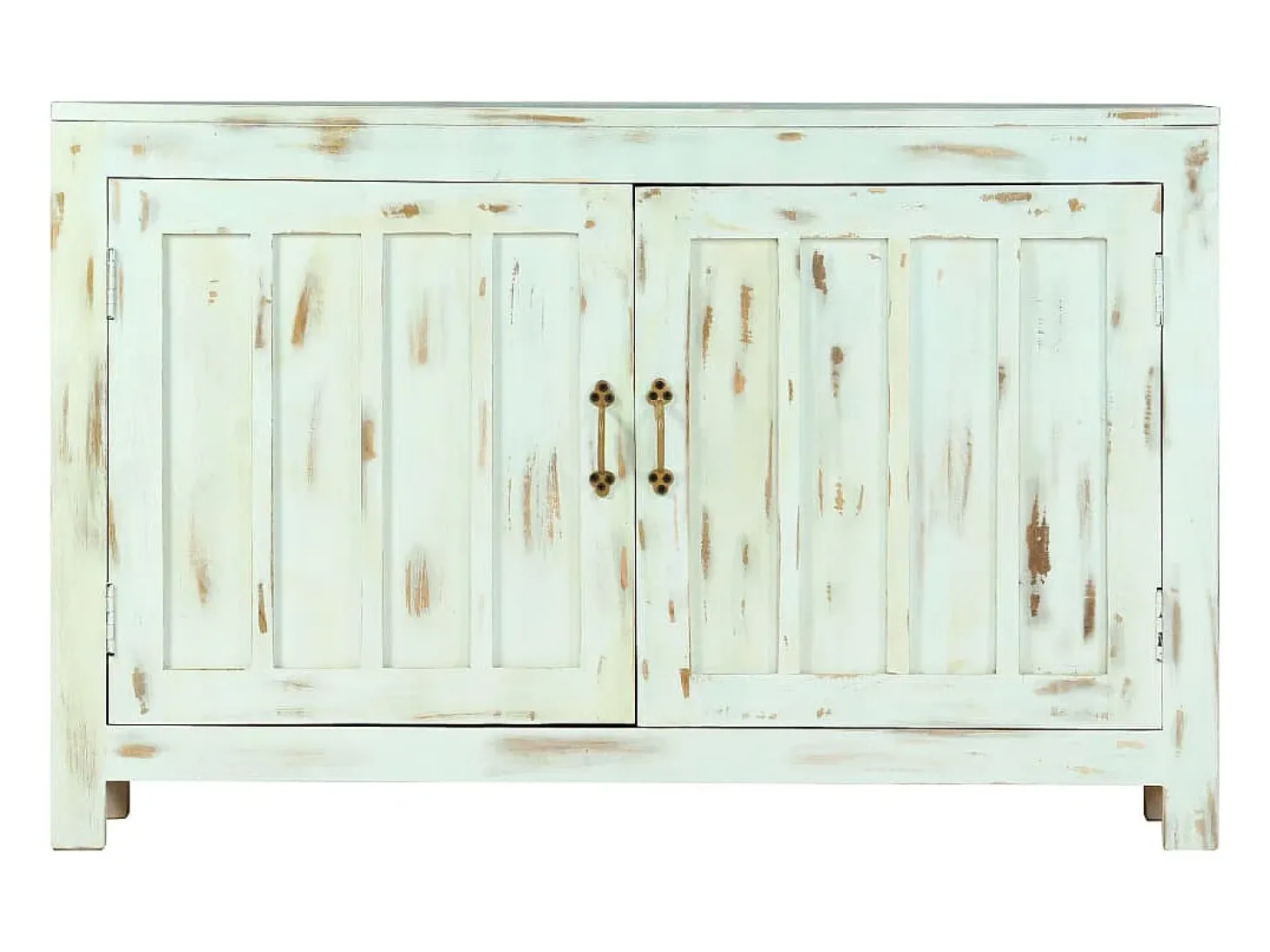 Aparador madera maciza de mango azul claro 110x35x70 cm