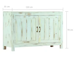 Aparador madera maciza de mango azul claro 110x35x70 cm