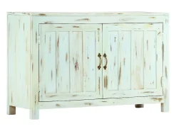 Aparador madera maciza de mango azul claro 110x35x70 cm