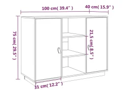 Aparador madera maciza de pino 100x40x75 cm