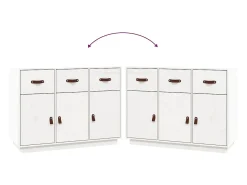 Aparador madera maciza de pino blanco 100x40x75 cm