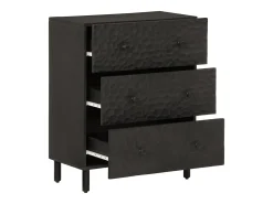 Aparador madera maciza de mango negro 60x33x75 cm