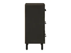 Aparador madera maciza de mango negro 60x33x75 cm