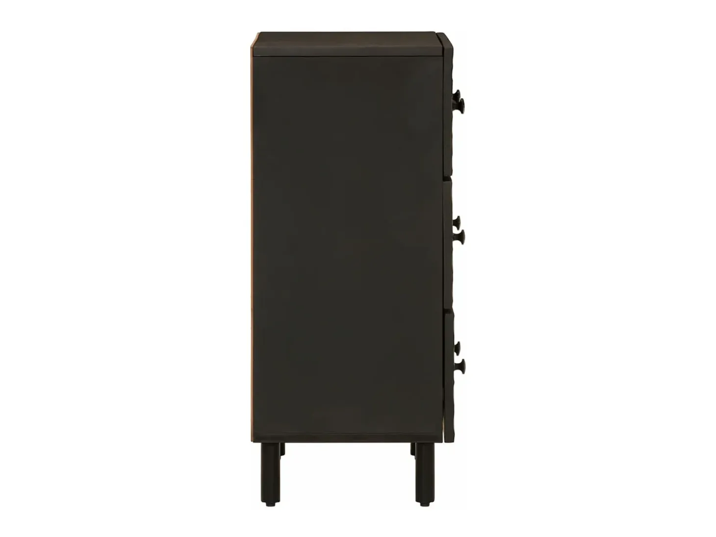 Aparador madera maciza de mango negro 60x33x75 cm