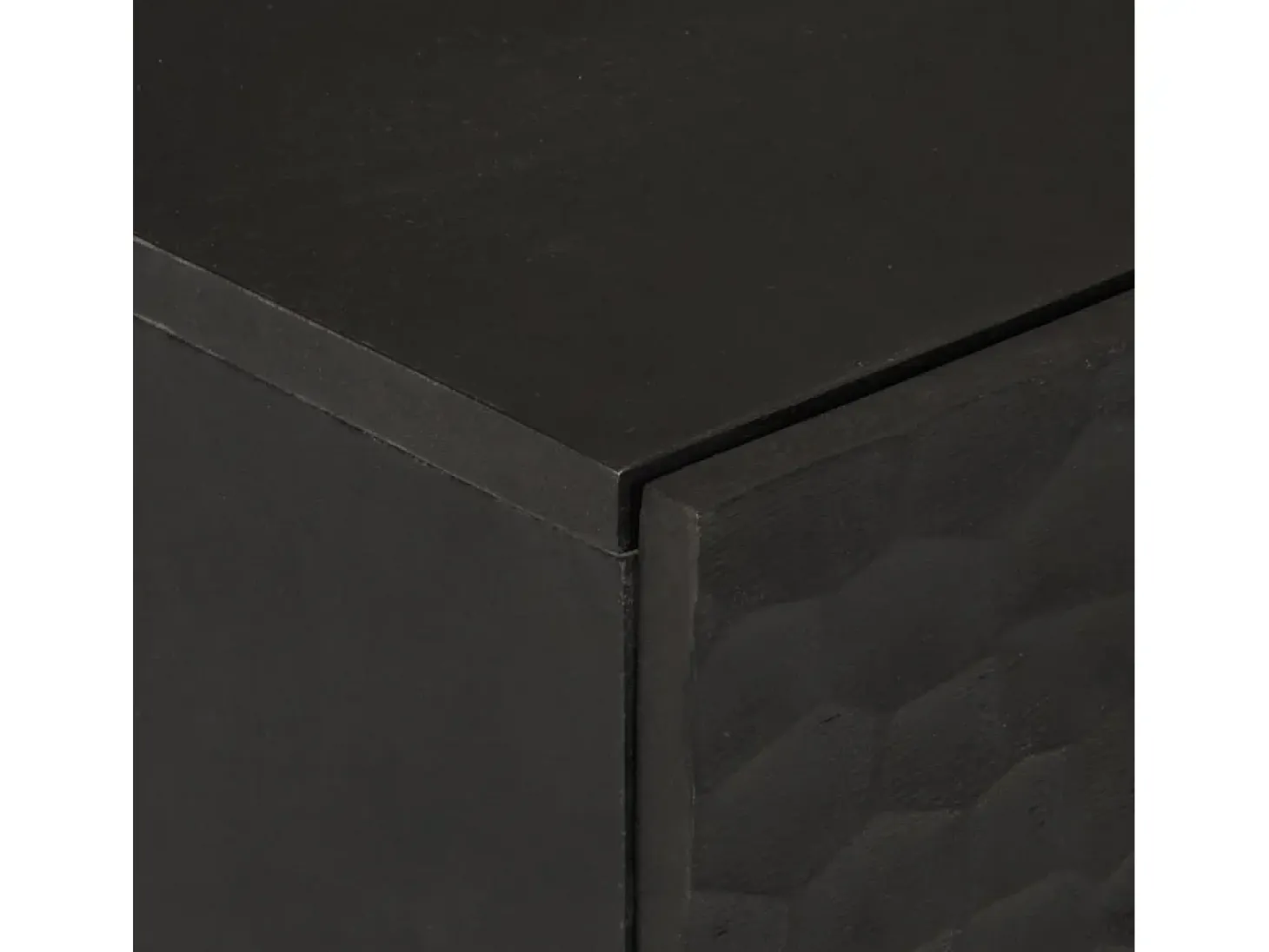 Aparador madera maciza de mango negro 60x33x75 cm