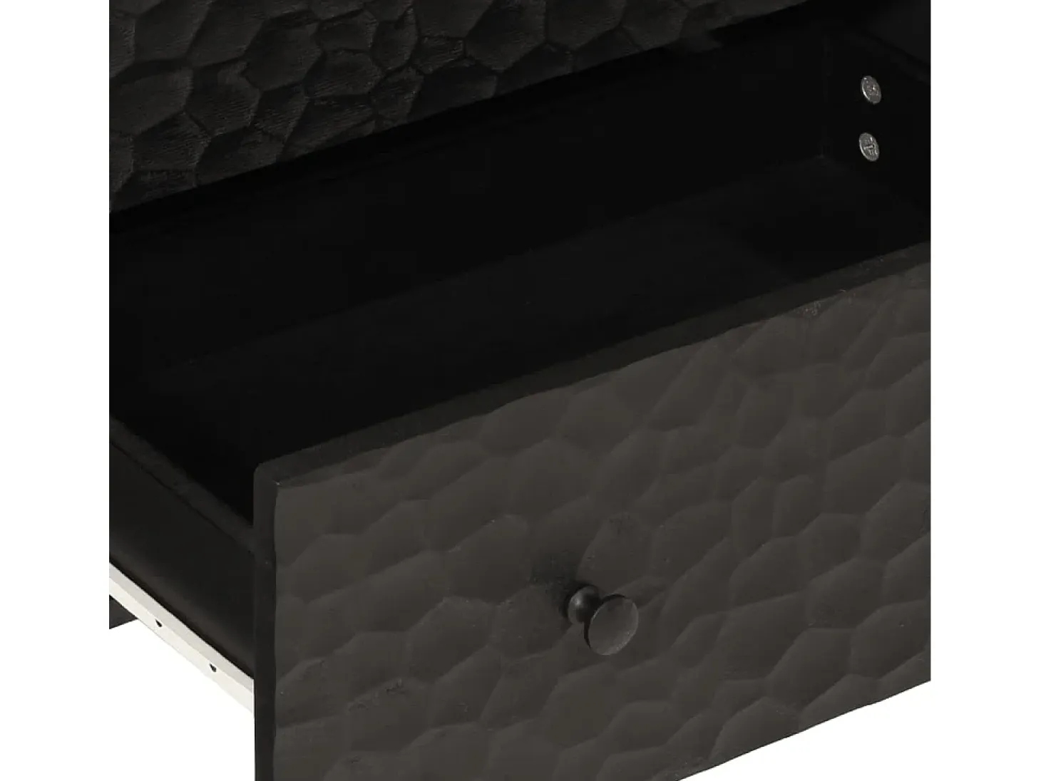 Aparador madera maciza de mango negro 60x33x75 cm