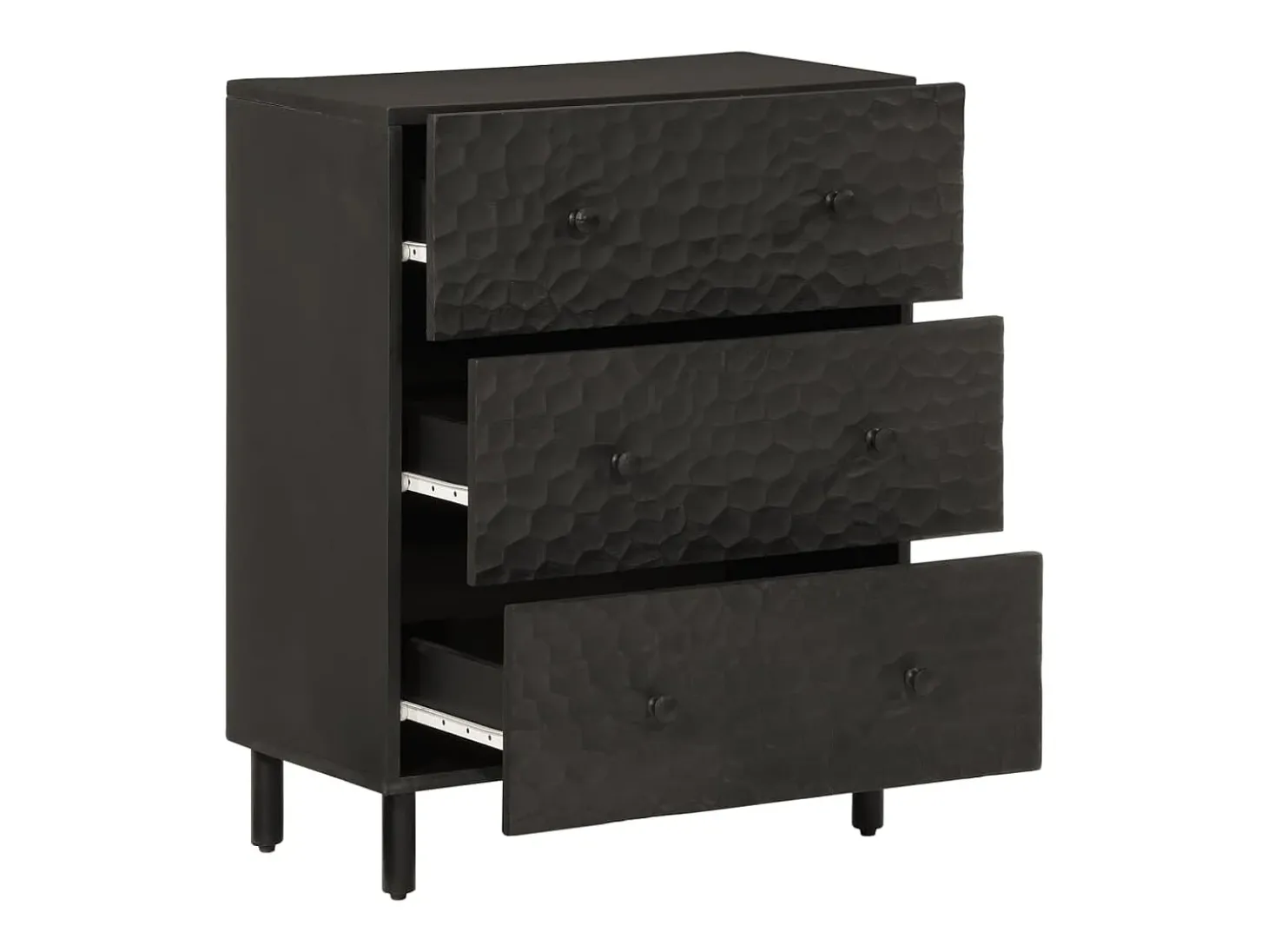 Aparador madera maciza de mango negro 60x33x75 cm