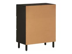 Aparador madera maciza de mango negro 60x33x75 cm