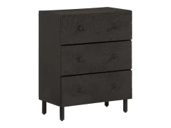 Aparador madera maciza de mango negro 60x33x75 cm