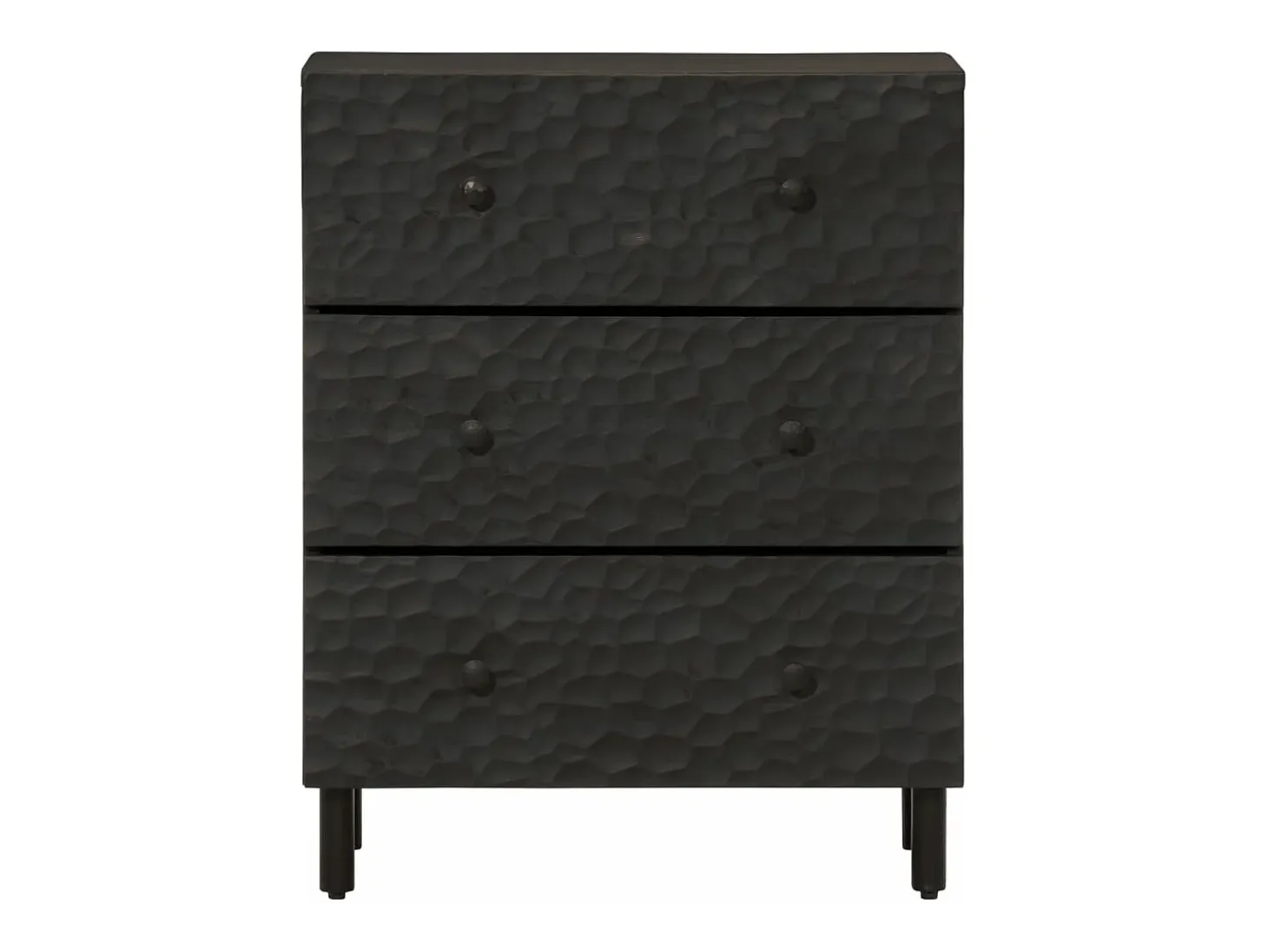 Aparador madera maciza de mango negro 60x33x75 cm