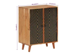 Aparador madera maciza de acacia 60x35x74 cm
