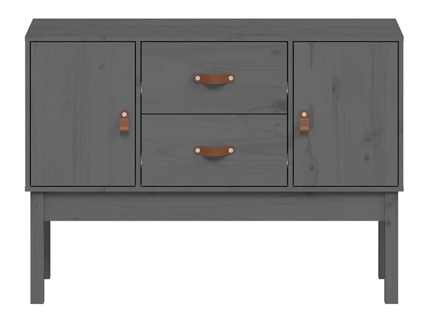 Aparador madera maciza de pino gris 110x40x78 cm ES61551