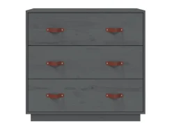 Aparador madera maciza de pino gris 80x40x75 cm ES25545
