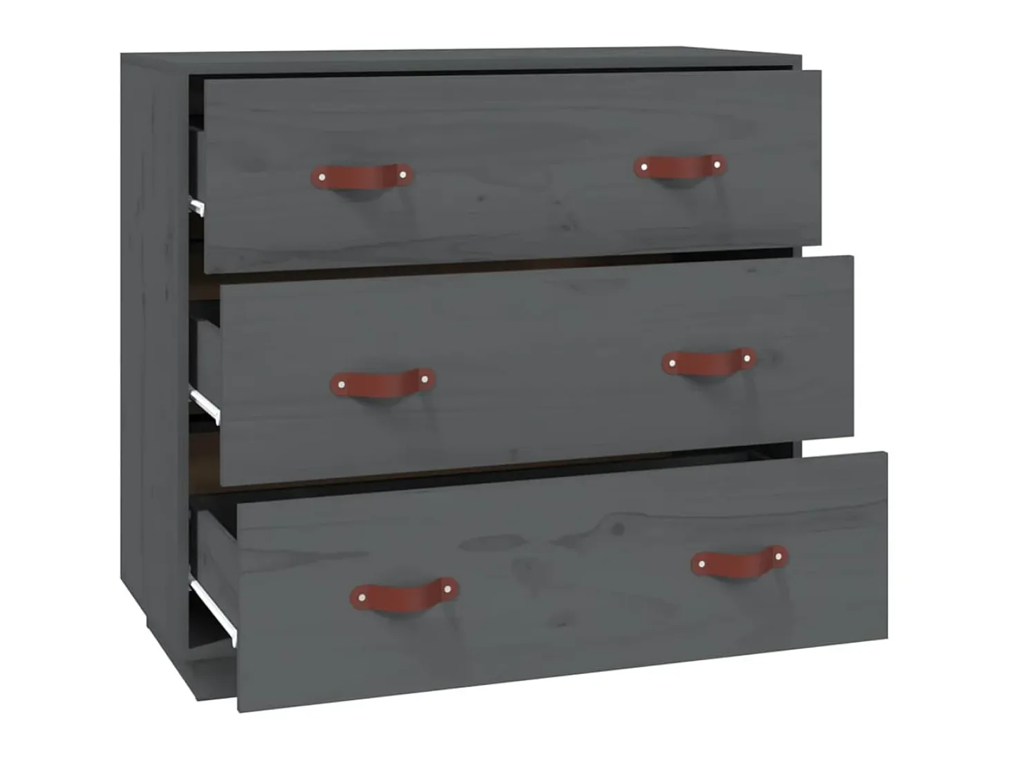 Aparador madera maciza de pino gris 80x40x75 cm ES25545
