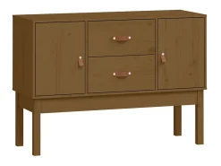 Aparador madera maciza de pino marrón miel 110x40x78 cm ES95343