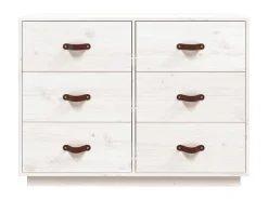 Aparador madera maciza de pino blanco 100x40x75 cm ES13511