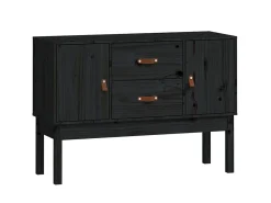 Aparador madera maciza de pino negro 110x40x78 cm ES38965