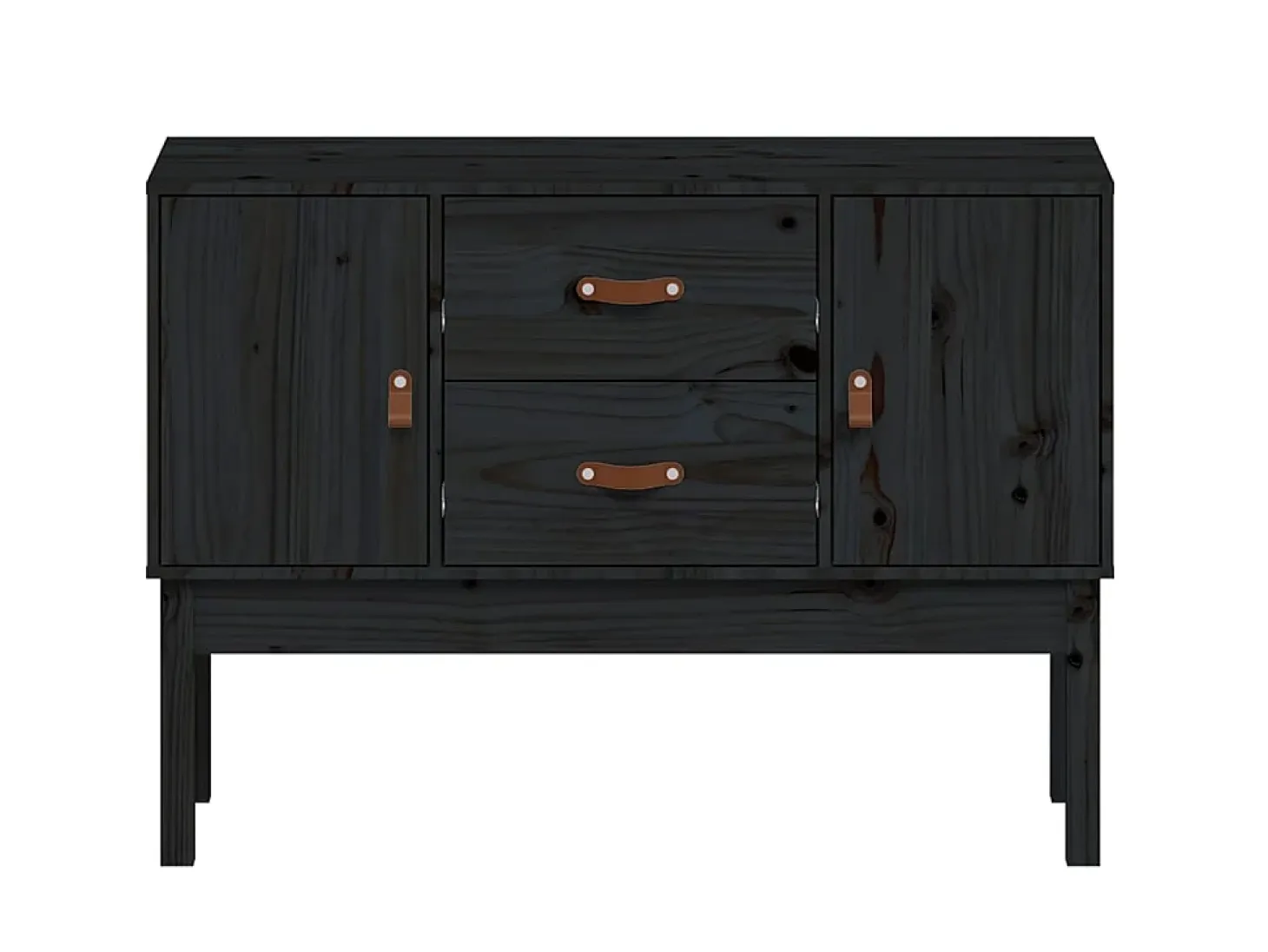 Aparador madera maciza de pino negro 110x40x78 cm ES38965