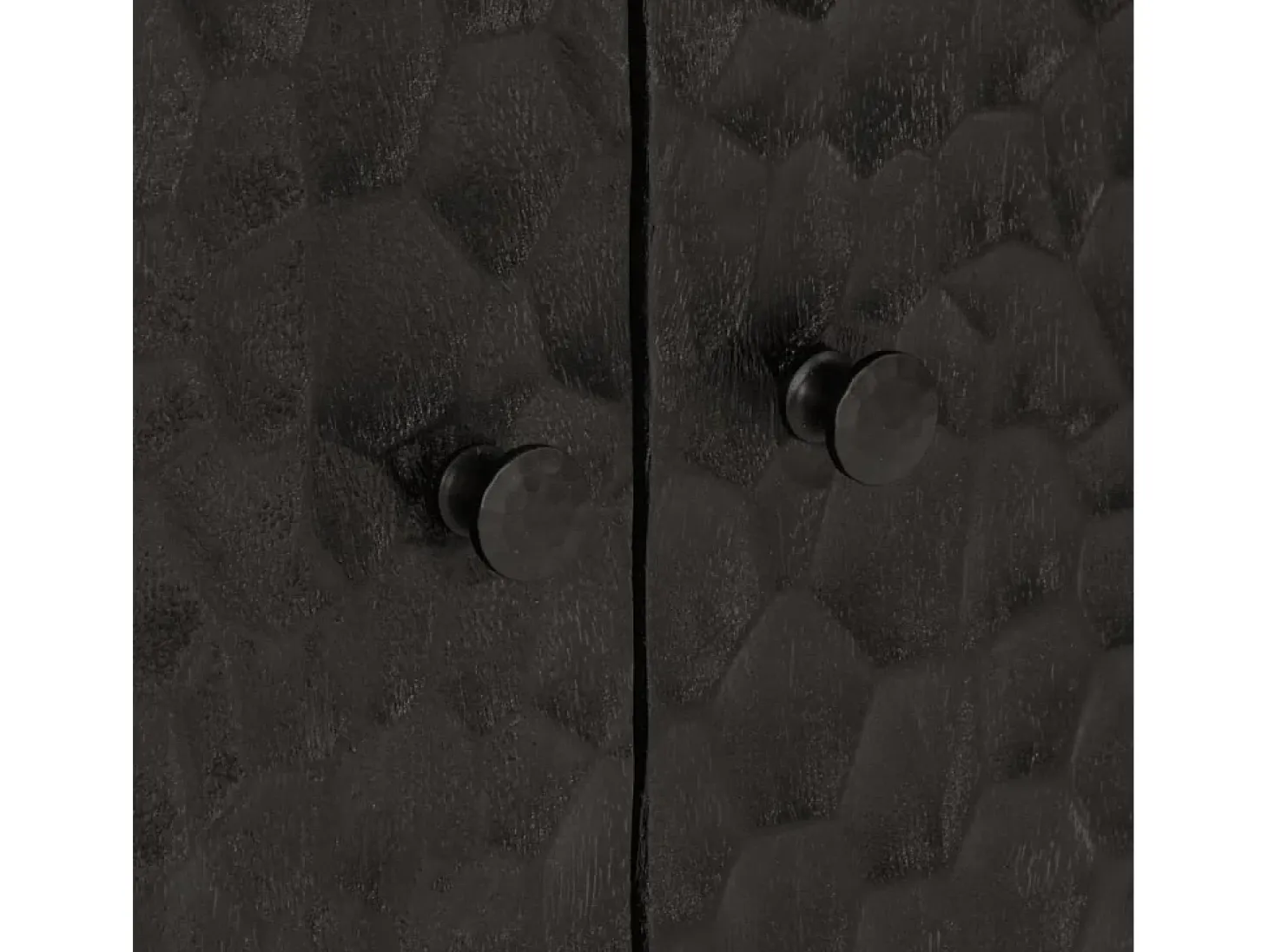 Aparador madera maciza de mango negro 60x33x75 cm