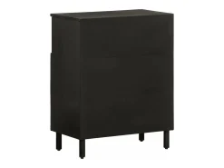 Aparador madera maciza de mango negro 60x33x75 cm