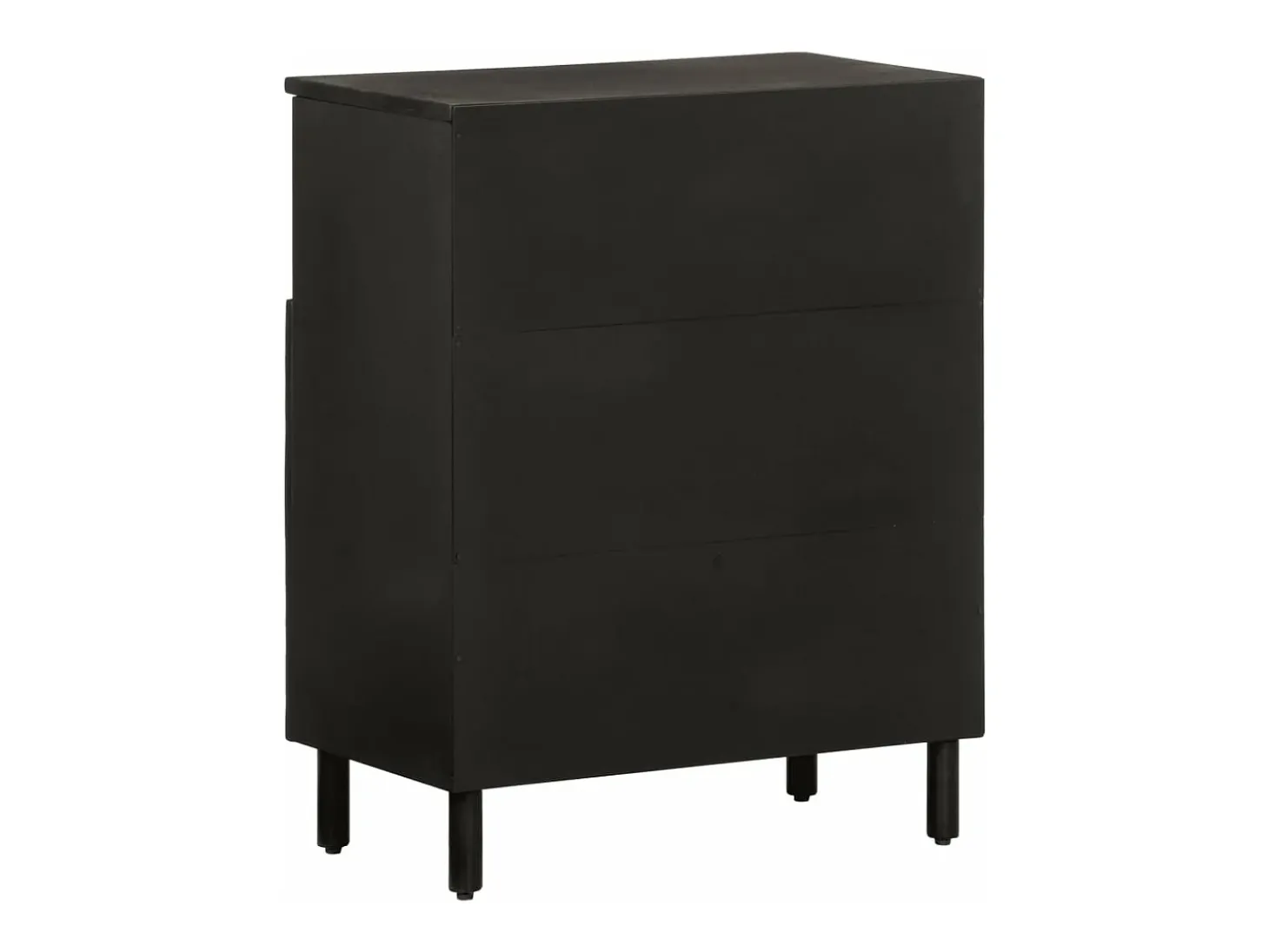 Aparador madera maciza de mango negro 60x33x75 cm