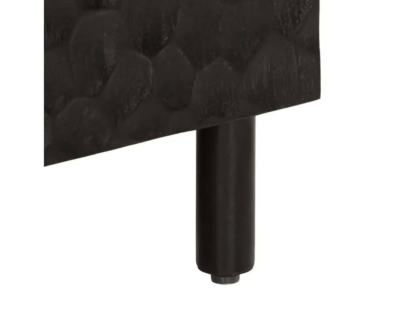Aparador madera maciza de mango negro 60x33x75 cm