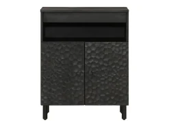 Aparador madera maciza de mango negro 60x33x75 cm