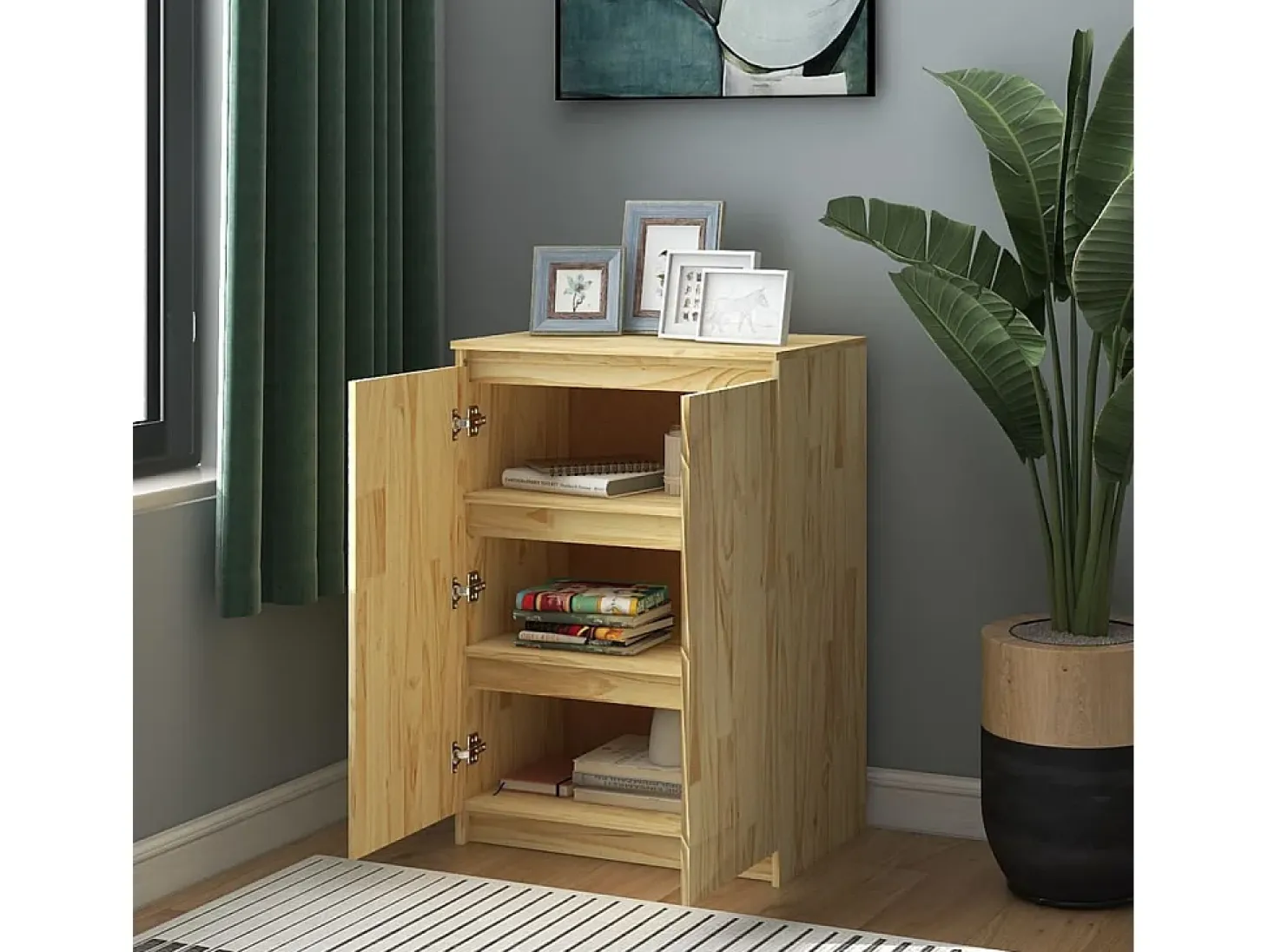 Aparador madera maciza de pino 60x36x84 cm