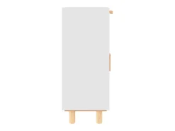 Aparador madera maciza pino y ratán natural blanco 60x30x75 cm