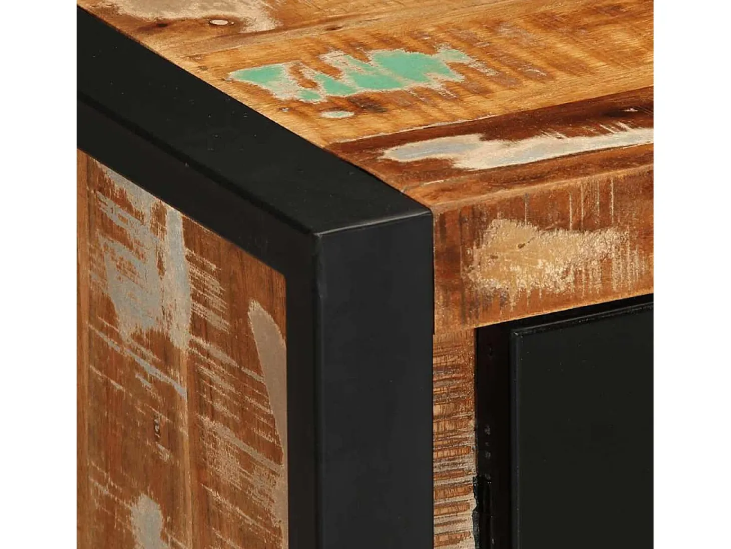 Aparador madera maciza reciclada multicolor 55x35x70 cm
