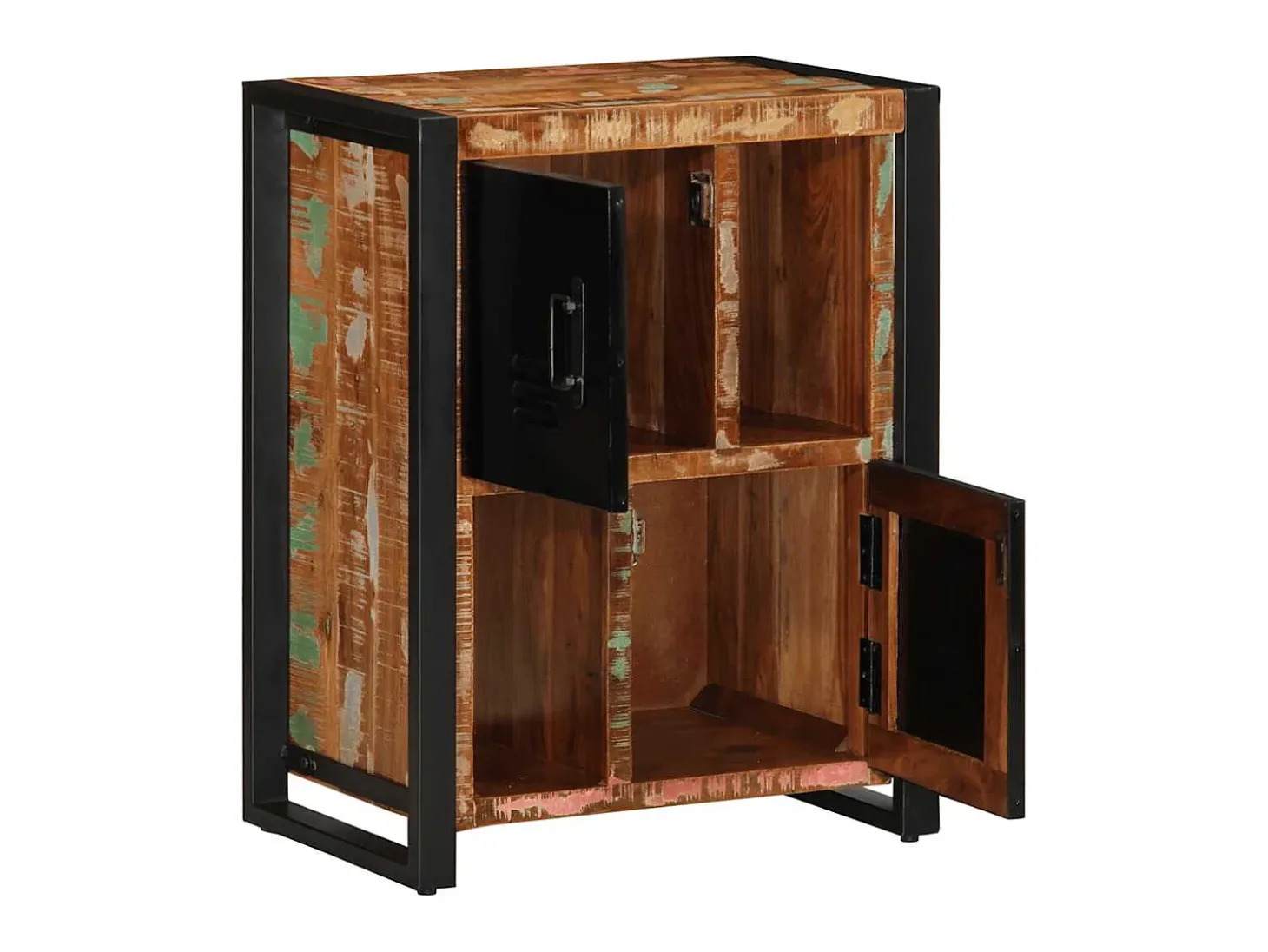 Aparador madera maciza reciclada multicolor 55x35x70 cm
