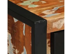 Aparador madera maciza reciclada multicolor 55x35x70 cm