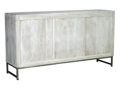 Aparador madera mango y metal blanco envejecido