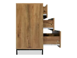 Aparador marrón - Aparador con 6 cajones y patas - roble oscuro - para dormitorio y salón