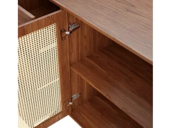 Aparador marrón - Aparador con 6 cajones y 2 puertas - diseño de ratán artesanal